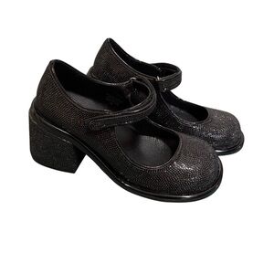 Dolls Kill Sugar Thrillz Desire Me Rhinestone Mary Janes Size 9 Chunky